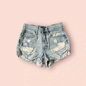 Aeropostale mom short distressed denim shorts